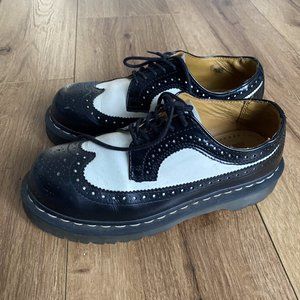 Dr. Marten Black and White Brogue